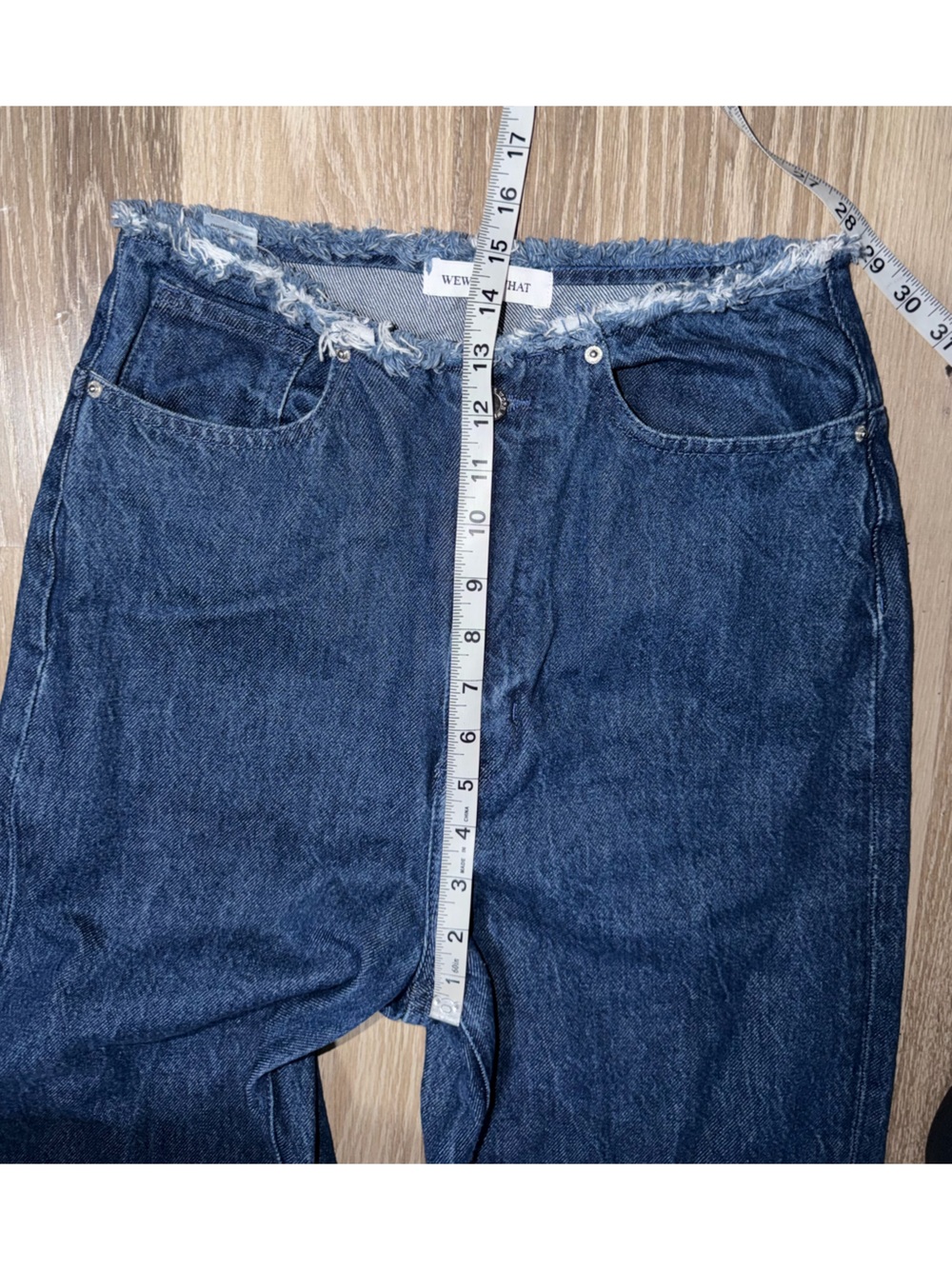 WeWoreWhat 100% Cotton High Rise Wide Leg Raw Hem Jeans Size 27 - Picture 5 of 10
